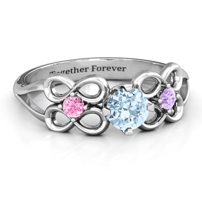 Quad Infinity Ring with Centre stone and Dual Accent Ring 