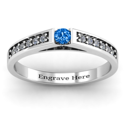 Solitaire Bridge Ring with Shoulder Accents