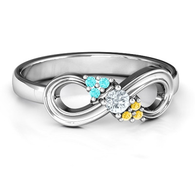 Solitaire Infinity Ring with Accents