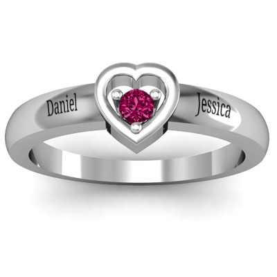 Sterling Silver  Solitaire  Heart Ring