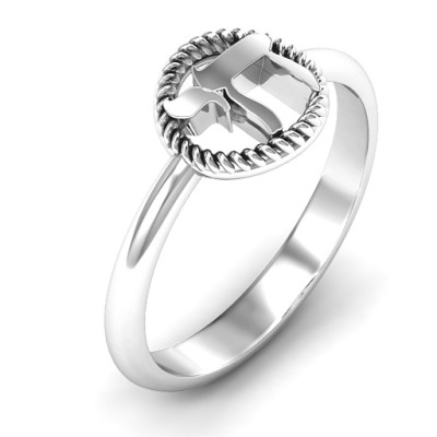 Sterling Silver Chai with Braided Halo Ring