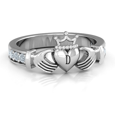 Sterling Silver Classic Claddagh Ring with Accents