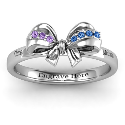 Sterling Silver Fancy Stone Set Bow Ring 
