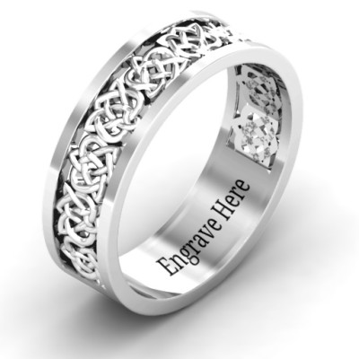 Sterling Silver Half Eternity Celtic Ring