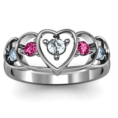 Sterling Silver Heart Collage Ring