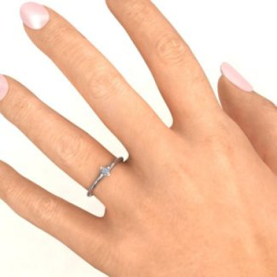 Sterling Silver L-Shaped Princess Ring