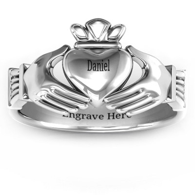 Sterling Silver Men's Classic Celtic Claddagh Ring