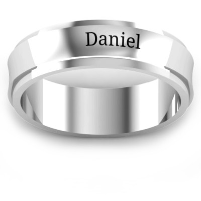 Sterling Silver Menelaus Bevelled Concave Men's Ring
