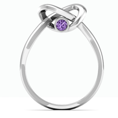 Sterling Silver Modern Infinity Heart Ring
