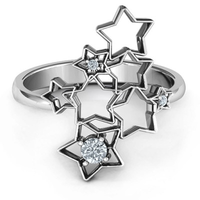 Sterling Silver Sparkling Constellation Ring