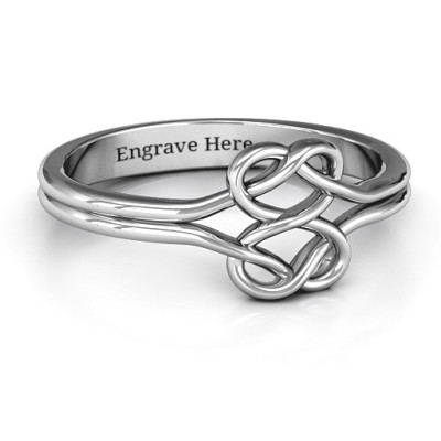Sterling Silver Tangled Hearts Infinity Ring