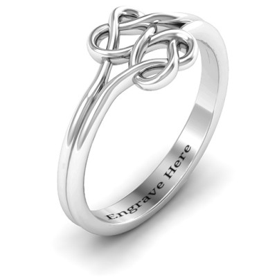 Sterling Silver Tangled Hearts Infinity Ring