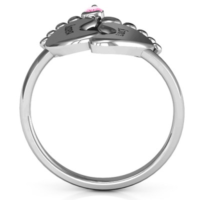Sterling Silver Toe-tally In Love Engravable Birthstone Footprint Ring 