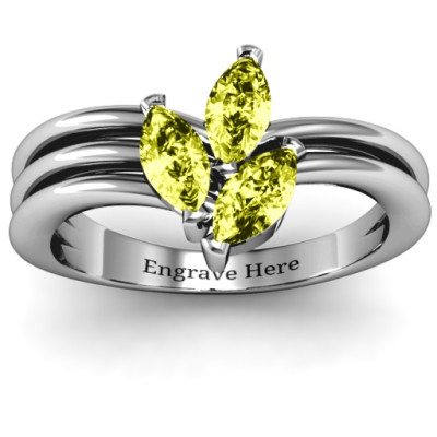 Triple Marquise Collage Ring