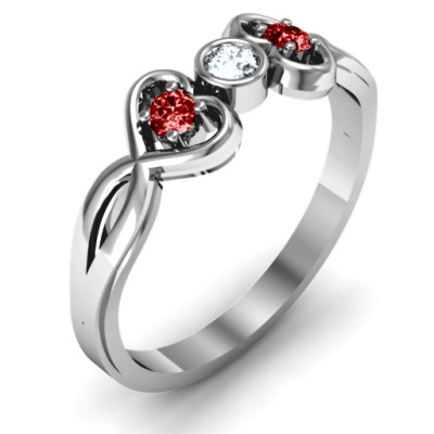Twin Hearts with Centre Bezel Ring
