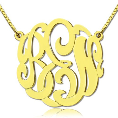 18ct Gold Large Monogram Necklace Hand-painted