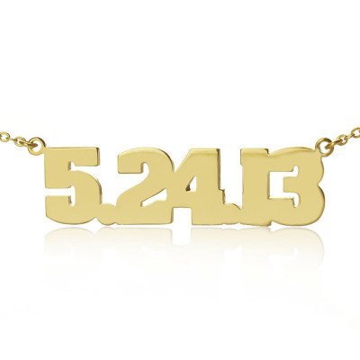 Gold Plated Silver Number Necklace