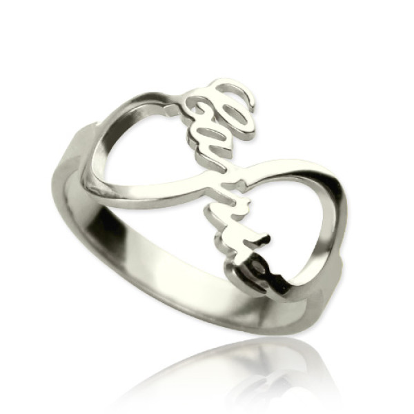 Personalized Infinity Nameplate Ring Sterling Silver