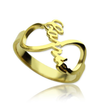 Custom Infinity Name Ring 18ct Gold