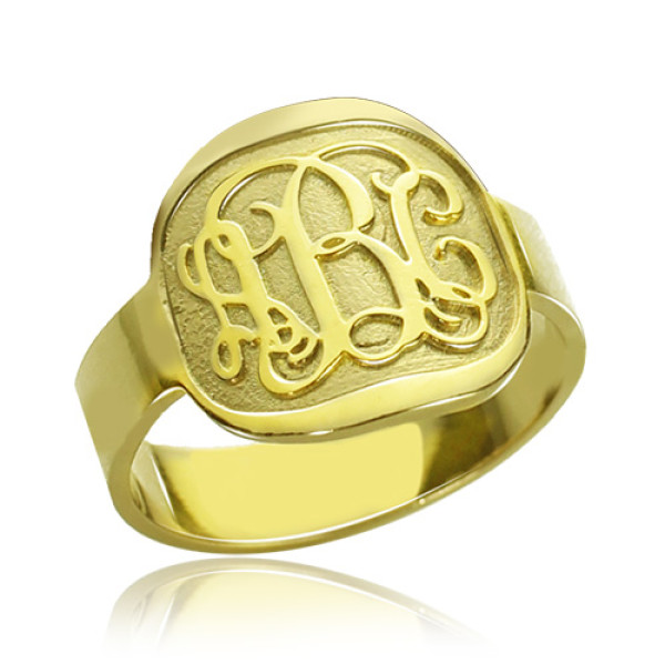 Engraved Designs Monogram Ring 18ct Gold