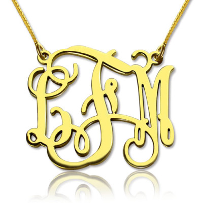 Custom Monogram Necklace 18ct Gold