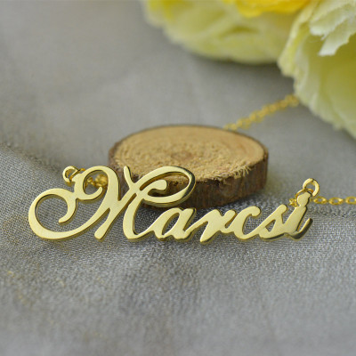 Personalized Nameplate Necklace 18ct Gold