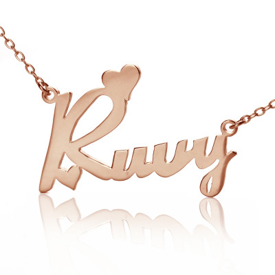Personalized  Fiolex Girls Fonts Heart Name Necklace