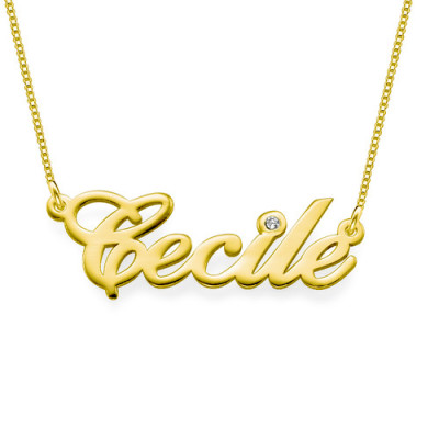18ct Gold and Diamond Name Necklace