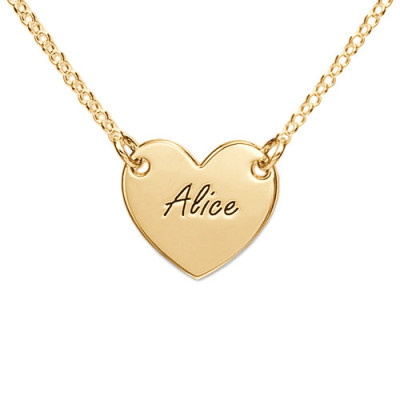 18ct Gold Heart Necklace Engraved
