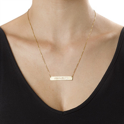 18ct Gold Icon Bar Necklace