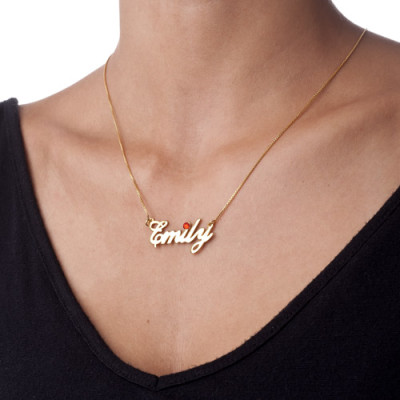 18ct Gold-Plated Swarovski Crystal Name Necklace