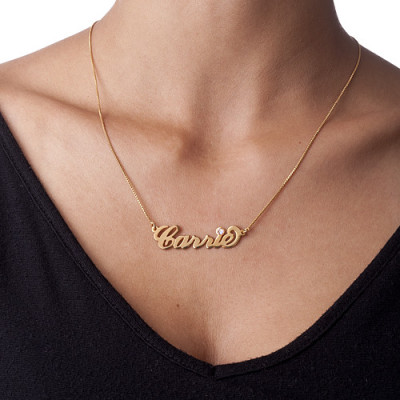 18ct Gold-Plated Carrie Swarovski Name Necklace