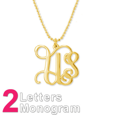 18ct Gold Sterling Silver Initials Necklace