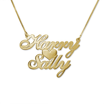 18ct Gold-Plated Silver Two Name Love Necklace
