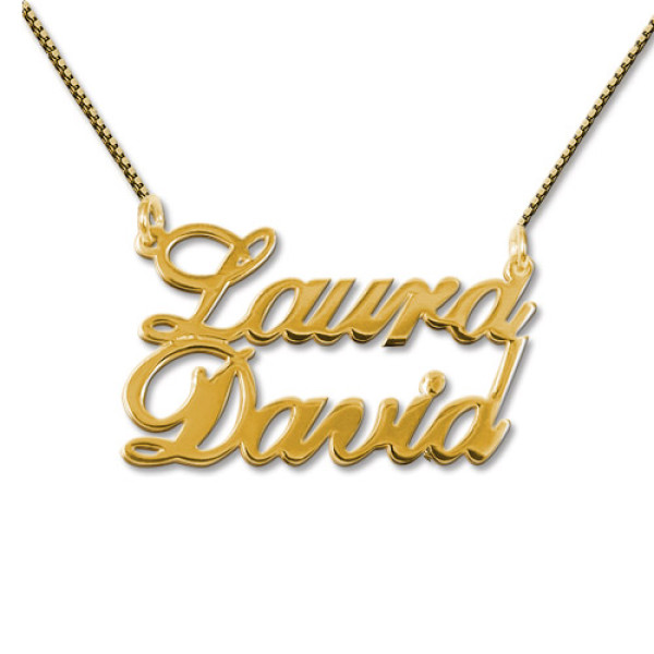 18ct Gold-Plated Silver Two Names Pendant Necklace