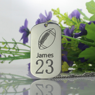 Man's Dog Tag Rugby Name Necklace