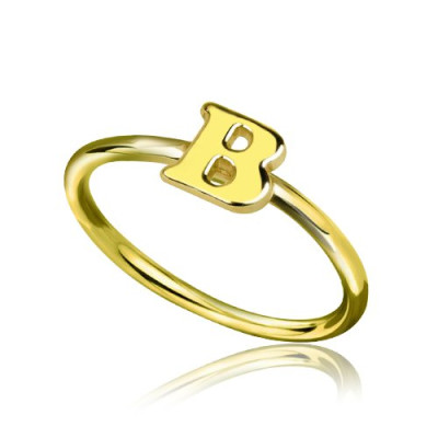 Custom Midi Initial Letter Ring 18ct Gold