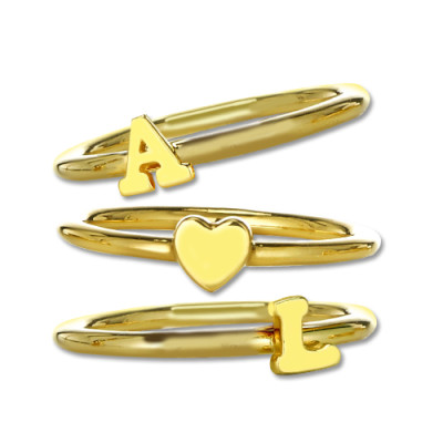 Stackable Initial Ring 18ct Gold