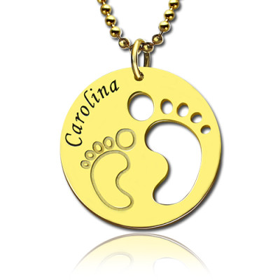 Cut Out Baby Footprint Pendant 18ct Gold