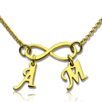 Infinity Pendant Double Initial 18ct Gold