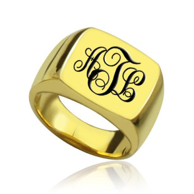 Custom 18ct Gold Monogram Signet Ring