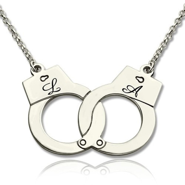 Handcuff Necklace For Couple Sterling Silver