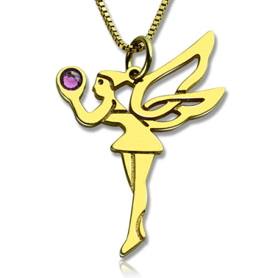 Fairy Birthstone Necklace for Girlfriend 18ct Gold Silver 925 