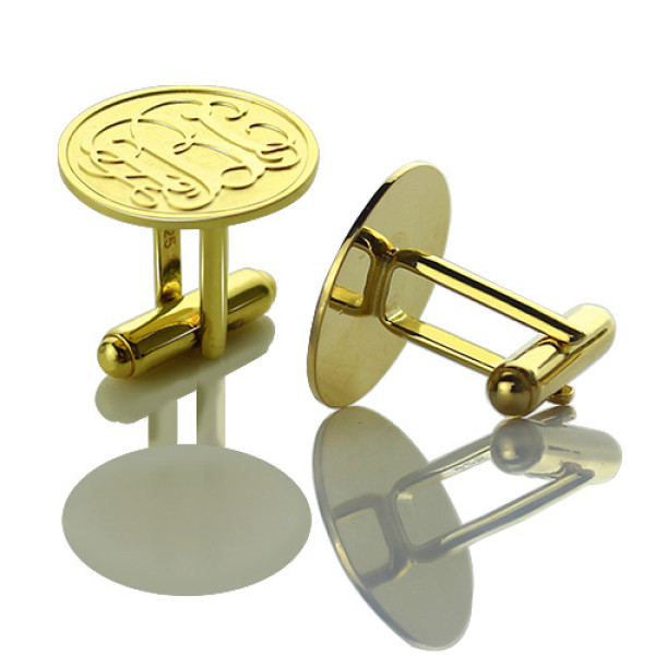 Engraved Cufflinks with Monogram 18ct Gold