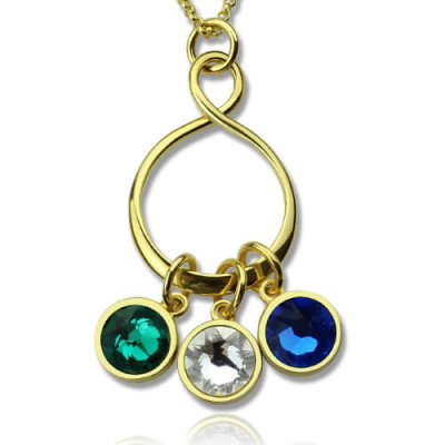 Personalized Family Infinity Necklace with Birthstones  