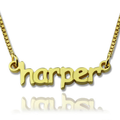 Personalized Mini Name Necklace 18ct Gold