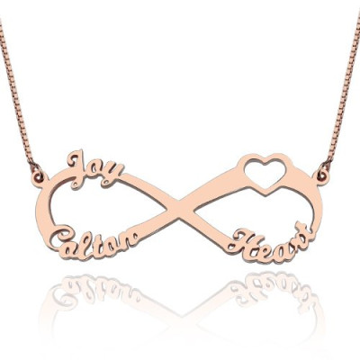 Heart Infinity Necklace 3 Names 