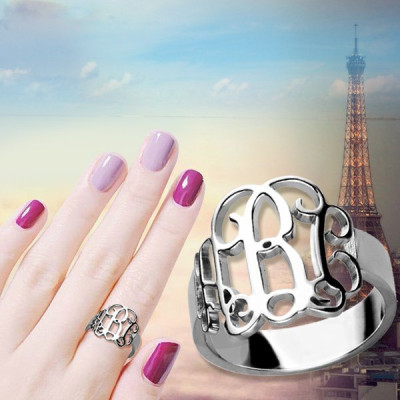 Personalized Sterling Silver Monogram Ring