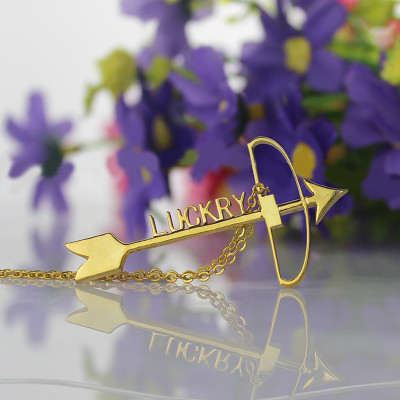18ct Gold 925 Silver Arrow Cross Name Necklaces Pendant Necklace