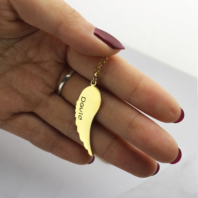 Matching Angel Wings Necklaces Set for Couple 18ct Gold